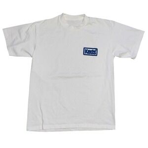 Vintage Keds T-Shirt Mens Large White Single Stitch Logo Patch 90s Tee